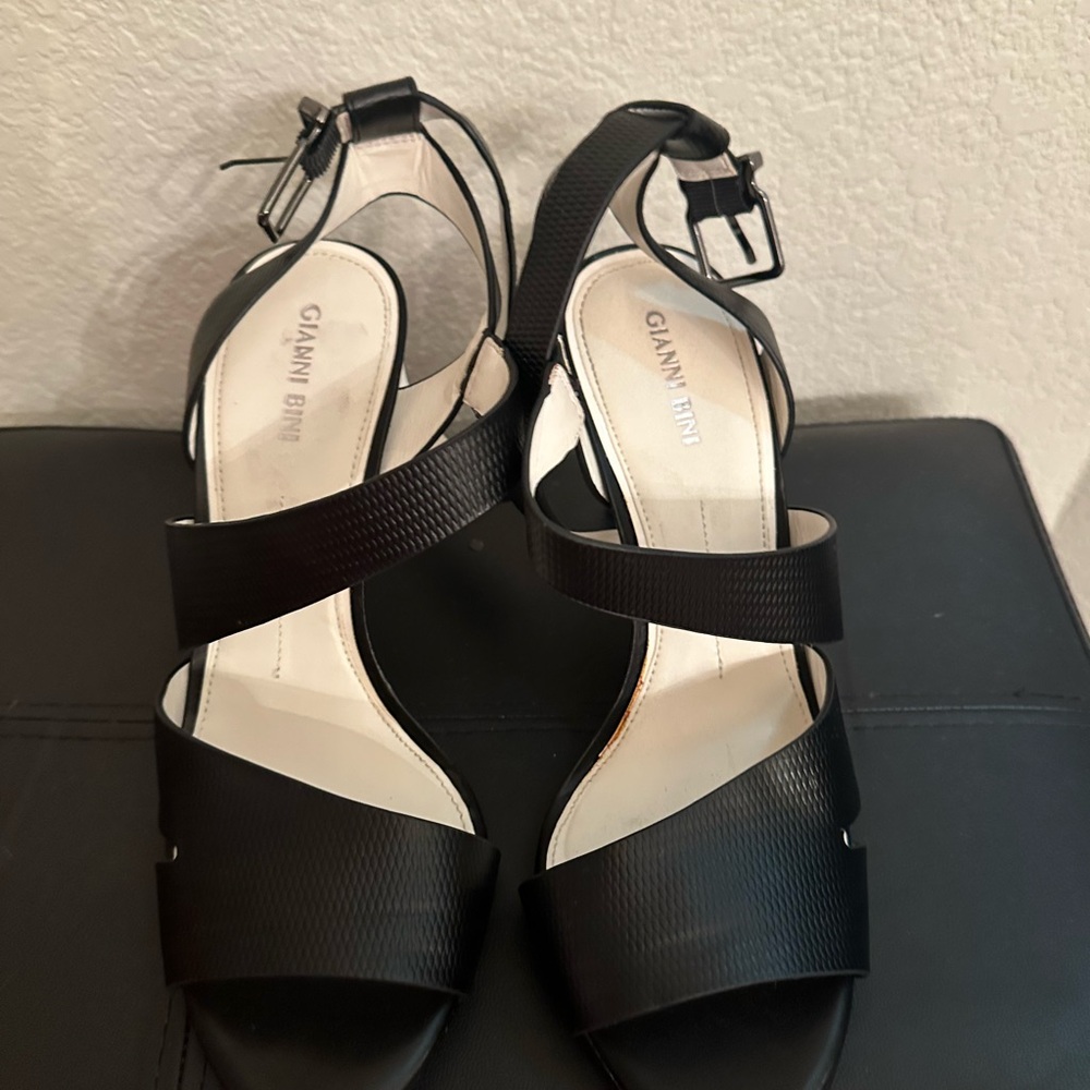 Gianni Bini Black Strappy Heels